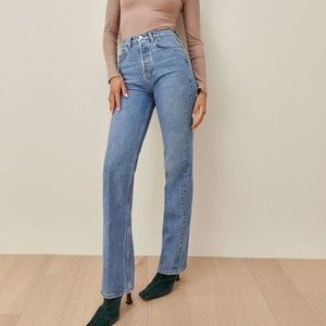 Reformation Cynthia High Rise Straight Long Jeans
